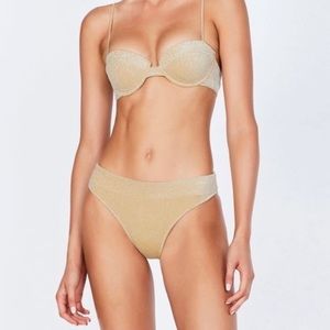 Triangl Dylla GOLD 2 Piece Swimsuit NWT